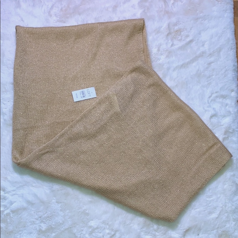 Ann Taylor Loft Light Gold Infinity Scarf NWT